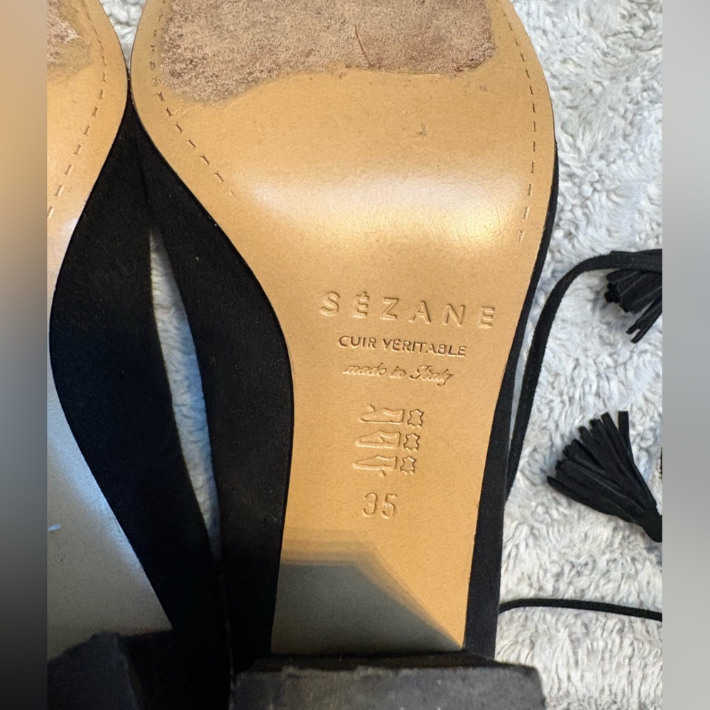 Sezane Black Suede Heels - Picture 7 of 11